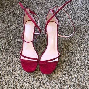Red 3 inch wedge heels size 7, women’s